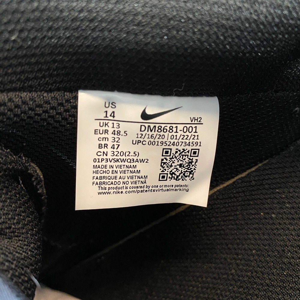 Nike Court Vision Mid Mens Size 14 Black Royal Blue Basketball Sneaker DM8681001 - Picture 3 of 9